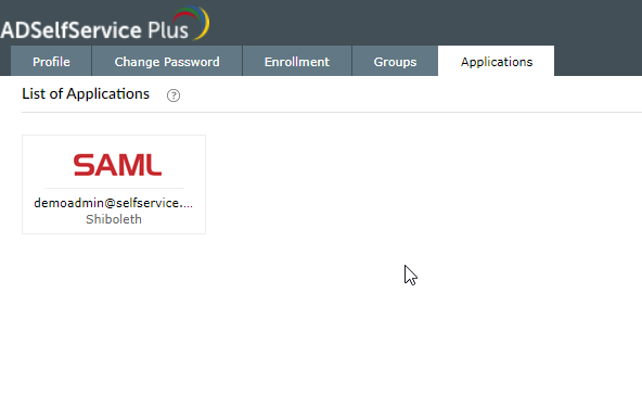 Screenshot Logowanie SAML w ADSelfErvice ManageEngine