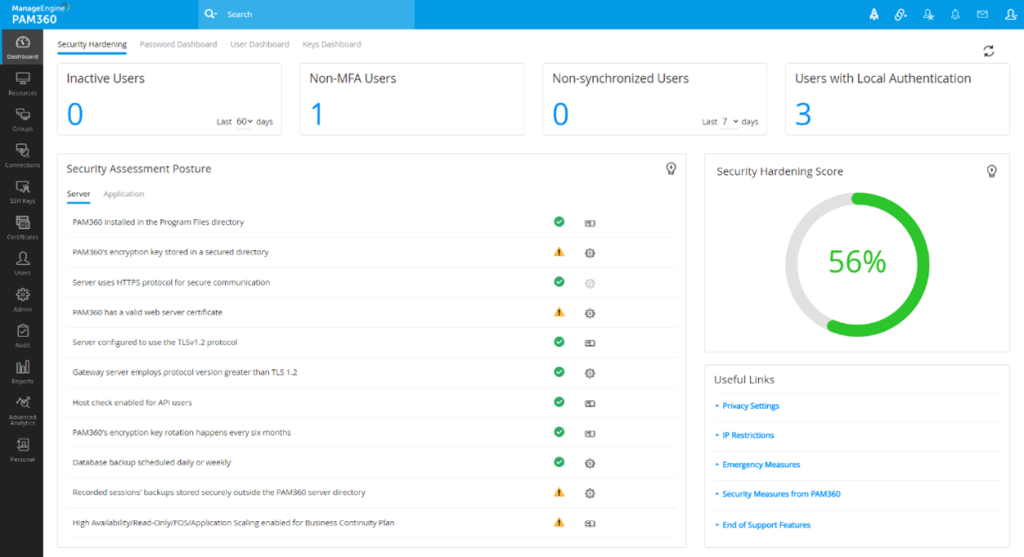 Screen systemu PAM360 1
