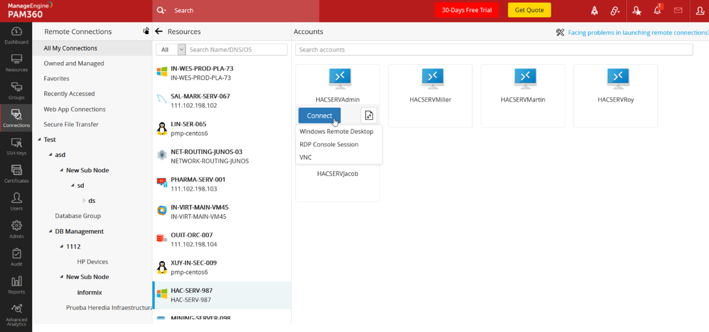 Ulepszone połączenia w PAM360