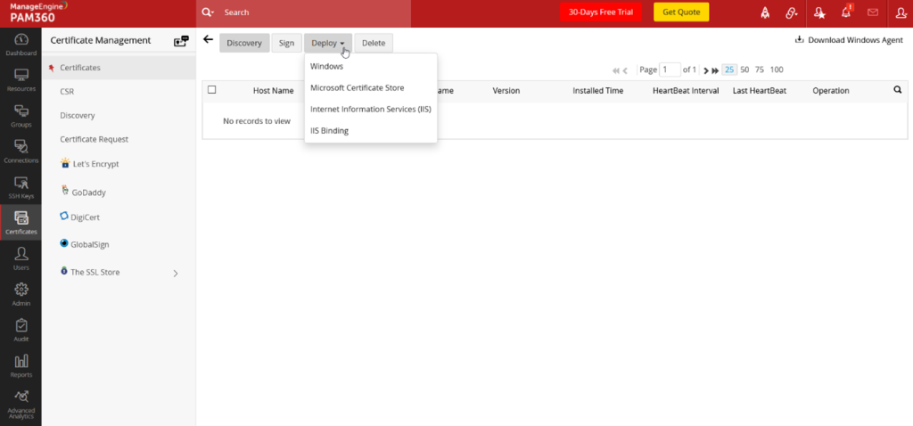 Zarządzanie certyfikatami w PAM360