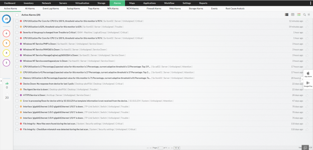 Funkcja alertowa OpM