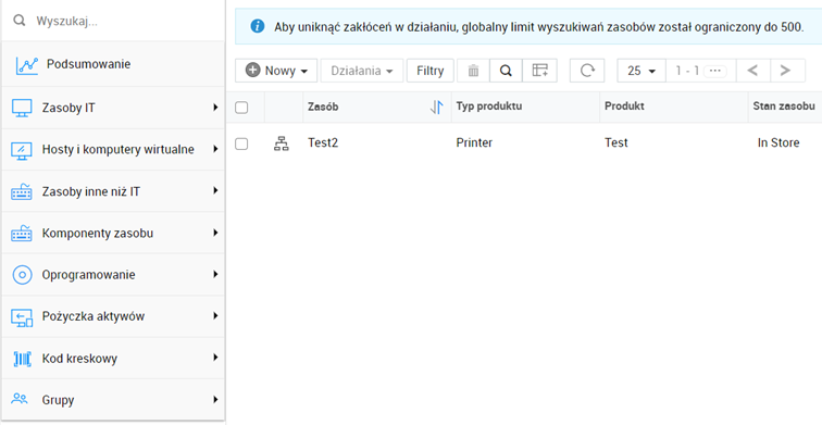 Moduł zasobów w ServiceDesk Plus 11200